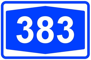 Illustration eines Autobahnschildes der Autobahn 383 in Deutschland	