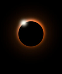 Ilustración de eclipse solar con fondo negro