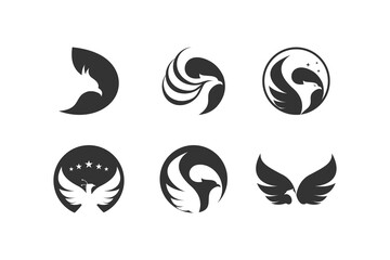 Set of phoenix logo design collection with modern concept