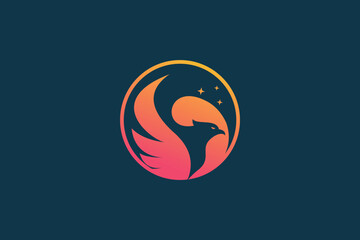 Phoenix logo design vector with modern creative concept