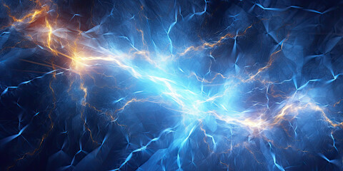 Fototapeta premium Blue electric lightning background. Generative AI