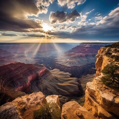 A beautiful view of The Grand Canyon National Park. Created with generative AI.