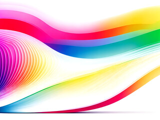 Abstract colorful flowing wave lines isolated on white background.