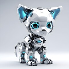 cute little wolf mechanical robot