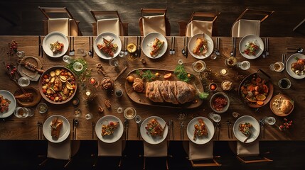 
a table full of food