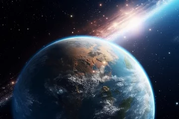 Crédence de cuisine en verre imprimé Pleine Lune arbre Planeta Tierra visto desde el espacio