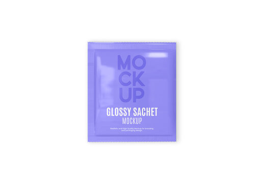 Glossy Sachet Mockup