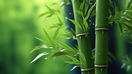Fototapeta na wymiar Green bamboo background. Generative AI