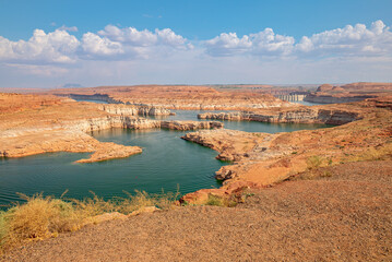 Glen Canyon Dam and reservoir in Southern Utah.