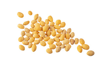 Cheese peanuts in a bowl on a white isolated background