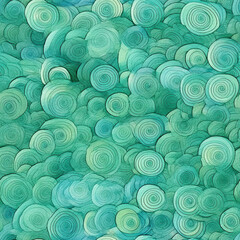 Seamless green pattern with circles