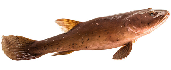 Catfish isolated on the transparent background PNG. AI generative.