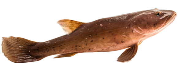 Catfish isolated on the transparent background PNG. AI generative.