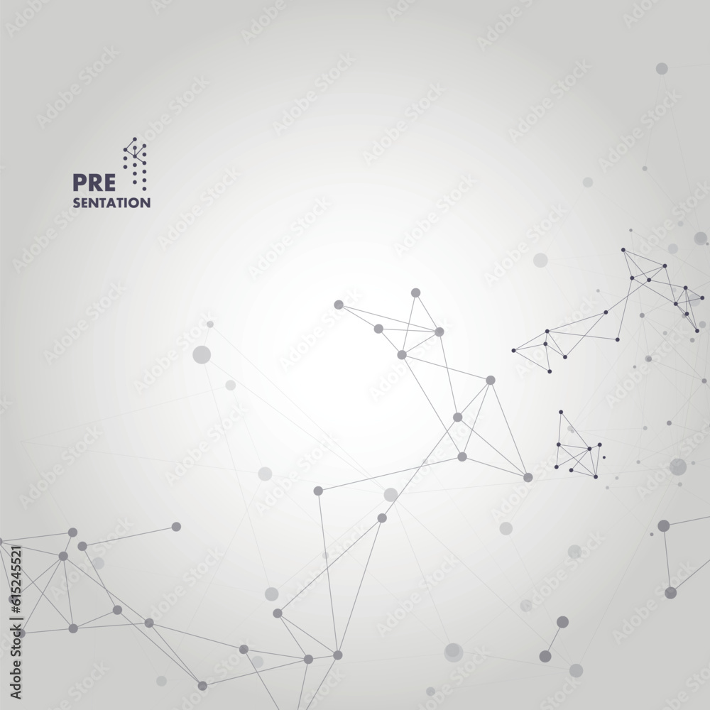Poster Geometric connected line and dots. Abstract pattern texture. Simple technology graphic background. Vector banner design