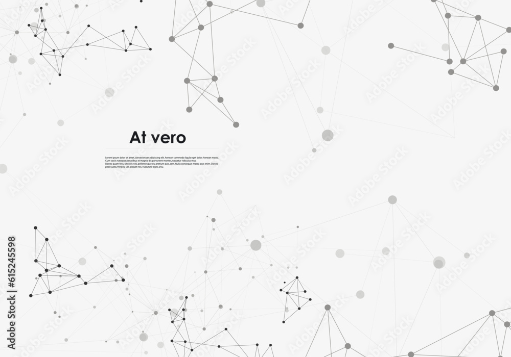 Poster Vector geometric molecule background. Network data graphic. Abstract geometric with connect dots and lines