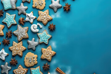 table filled with a variety of freshly baked cookies in different shapes and flavors