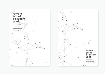 Black connect dot line connect on grey cover templates. Abstract vector background. Technology concept design. Communication and social network concept. Futuristic technology