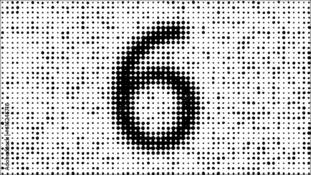 Wall mural top 10 countdown comical dots halftone background animation
