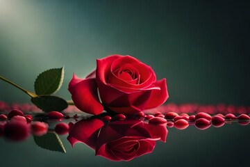 red rose on a black background generated by AI technology 