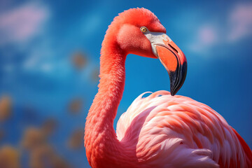 Obraz premium portrait of Flamingo, Generative AI
