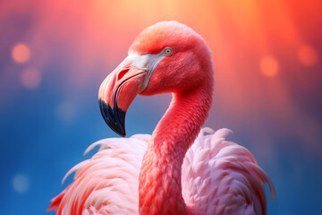Obraz premium pink flamingo portrait