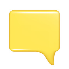 Realistic 3d glossy speech bubble text, message box, chatting box. Decorative 3d element, chat dialogue icon, empty speak bubble symbol. Abstract vector illustration isolated on white background
