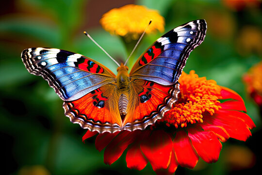 Fluttering Beauty: Capturing the Grace of a Colorful Butterfly. Generative AI