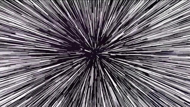 Traveling at the speed of light in space. Moving with the help of a warp drive, like in science fiction films.