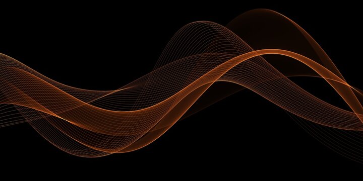 Abstract smooth wave Curve flow orange motion Orange wave flow