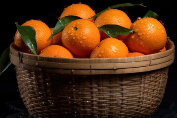 Orange tangerines background. Illustration Generative AI.