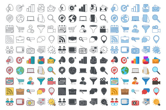 150 Marketing Vector Icons, Embodying SEO, Digital Campaigns, Social Media, ECommerce, More. Perfect For Enhancing Your Brand's Web Design And Marketing Materials