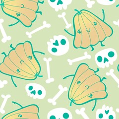Halloween seamless pumpkins pattern for fabrics and wrapping paper and clothes print