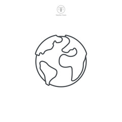 Globe icon vector capturing the essence of global connection, world exploration, and geographical understanding, ideal for educational and international contexts