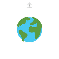 Globe icon vector capturing the essence of global connection, world exploration, and geographical understanding, ideal for educational and international contexts