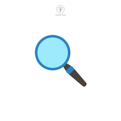 A vector illustration of a magnifying glass icon, symbolizing search, analysis, or focus. Perfect for interface elements implying scrutiny or discovery