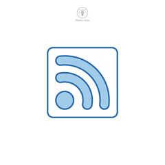 A vector illustration of an RSS Feed icon, signifying news, updates, or syndication. Ideal for web interfaces, blogs, or digital content distribution