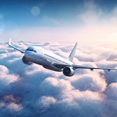 Fototapeta na wymiar Airplane on the ground. AI generated art illustration. 