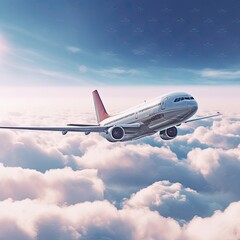 Fototapeta premium Airplane on the ground. AI generated art illustration. 