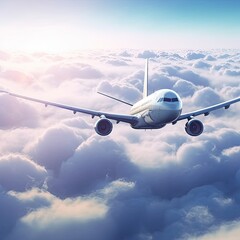 Fototapeta premium Airplane on the ground. AI generated art illustration. 