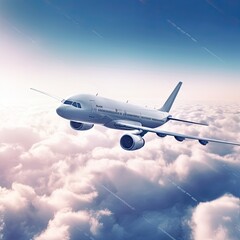 Fototapeta na wymiar Airplane on the ground. AI generated art illustration. 