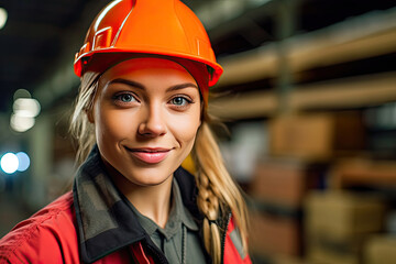 A Close-Up of a Confident Female Worker. Generative AI