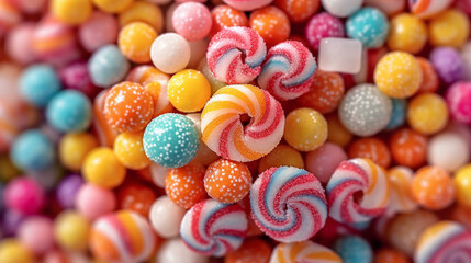Fototapeta na wymiar Colorful jelly bean lollipop candies bean pictures wallpaper AI Generated image