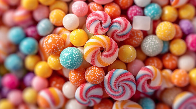 Colorful jelly bean lollipop candies bean pictures wallpaper AI Generated image