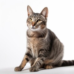 Australian Mist cat cat isolated on white background. Generative AI