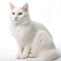 Fototapeta premium Ukrainian Levkoy cat cat isolated on white background. Generative AI