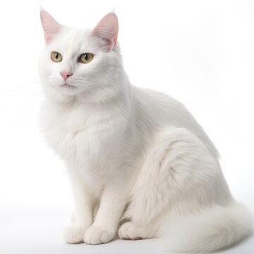 Ukrainian Levkoy cat cat isolated on white background. Generative AI