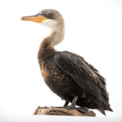 Cormorant bird isolated on white background. Generative AI