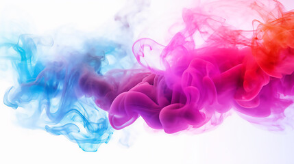 Obrazy na Plexi  Colorful smoke on white background, vivid colored smoke