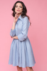 Perfect brunette in stylish photo shoot.