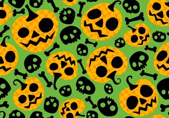 Halloween seamless pumpkins pattern for fabrics and wrapping paper and clothes print